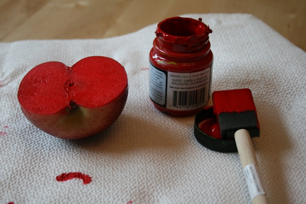 apple stamping on fabric tutorial - Emily Neuburger, M.A.T., M.S.